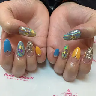 ネイル ネイルリボン 受付スタッフのネイルデザイン