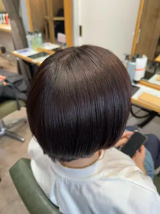 ショート カラー 縮毛矯正/艶髪カラー ヘアアレンジ/ひふみのヘアスタイル