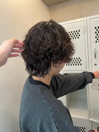ショート パーマ 彩葉/ブリーチ/ カットモデル栄・伏見のヘアスタイル