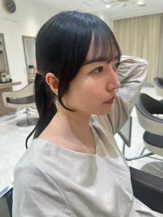 セミロング 顔周り/韓国レイヤー junkaのヘアスタイル