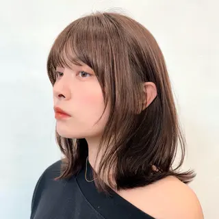 ミディアム カラー ヘアアレンジ 🌱ボブ/レイヤー/ ベージュ/あやみ✨のヘアスタイル
