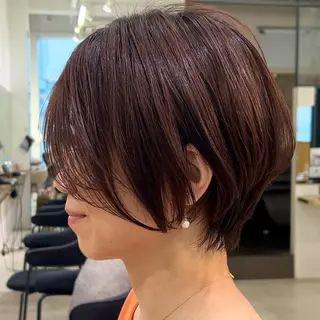 ショート カラー まとまるボブ/縮毛矯 生🌿あおい✨のヘアスタイル