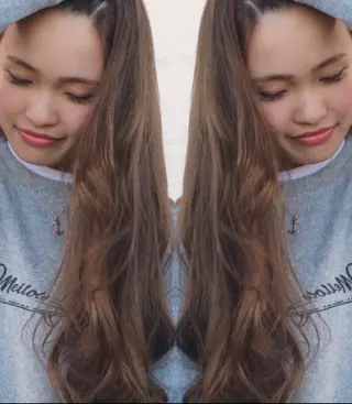 ロング カラー パーマ ヘアアレンジ Device ディバイスのヘアスタイル