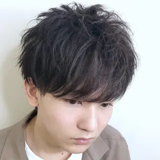 ミディアム パーマ メンズ メンズヘア特化 崎田 成人のヘアスタイル