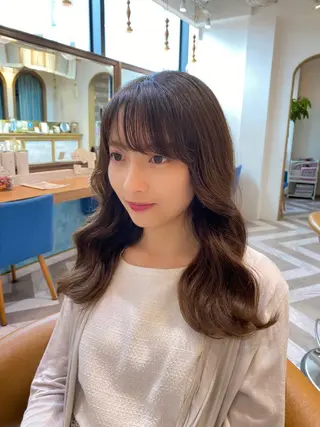 セミロング カラー レイヤーと顔まわり 大好き❣️関口拓馬のヘアスタイル