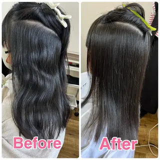 ロング パーマ きむえり/髪質改善 /セット/カラーのヘアスタイル