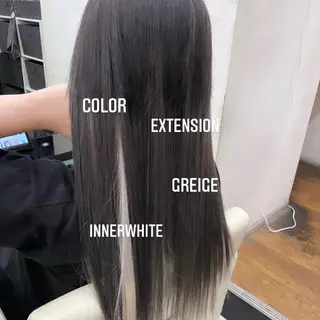 ロング カラー エクステ🩵ブリーチ 韓国ヘア🩵KAEのヘアスタイル
