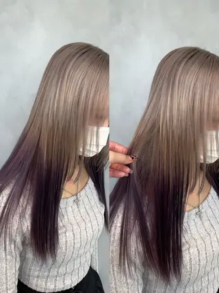カラー 暖色/ハイトーン/ カラー/HBLのヘアスタイル