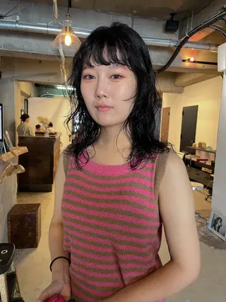 セミロング パーマ パーマ/レイヤー 岩山丈一郎のヘアスタイル