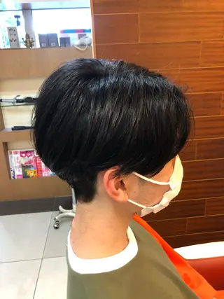 ショート メンズ 塩谷黎✨ブリーチ無W カラーメンズパーマ✨のヘアスタイル