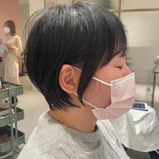 ショート カラー パーマ 小野寺瑞希 /最小顔カットのヘアスタイル