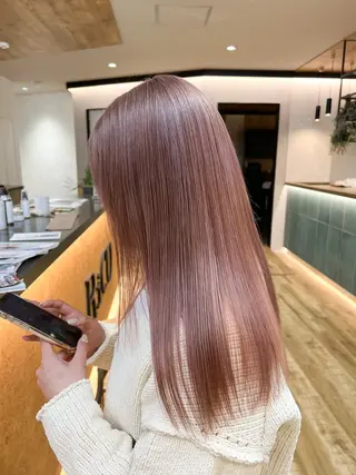 ロング ハイトーン/赤みなし 透明感/ririkaのヘアスタイル