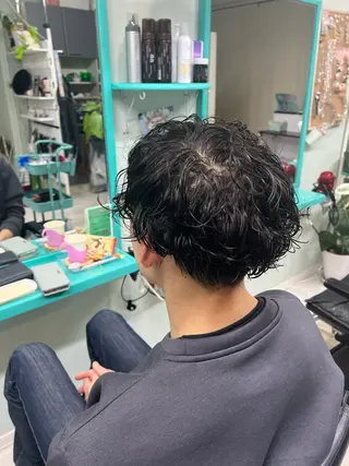 ショート パーマ メンズ ビューティサロン 月麗(ルナ)のヘアスタイル