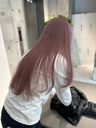 ミディアム カラー rina／ベージュ ワンホン/韓国ヘアのヘアスタイル