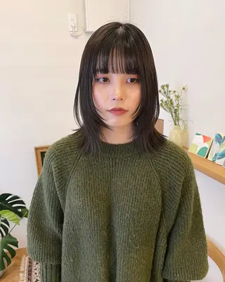 ミディアム カラー 西山 紗耶香🪽 透明感カラー/ボブのヘアスタイル