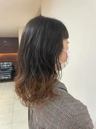 セミロング カラー パーマ ヘアアレンジ 【Sweep】おじま のぞみのヘアスタイル