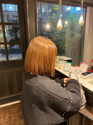 ミディアム カラー PANOLA下北沢店所属・ボブカットモデル募集 🌟hana🦖のヘアスタイル