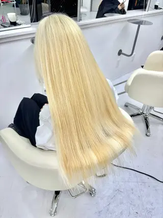 ロング パーマ&ブリーチ /飯牟田/GEAR.のヘアスタイル