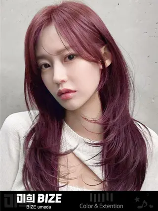ロング 韓国特化🇰🇷 エクステのヘアスタイル