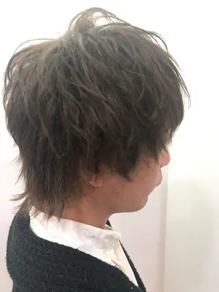 ショート カラー メンズ 髪質改善× ハイライト溝江のヘアスタイル