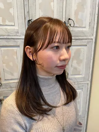 ミディアム カラー ボブ/顔周りレイヤー 🎀momoka🎀のヘアスタイル