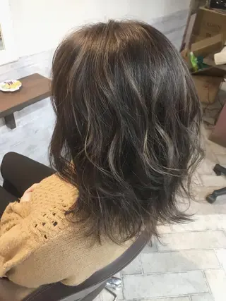 ミディアム カラー アイラッシュ/美容室 個室/瀬戸 一菜のヘアスタイル