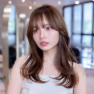 ミディアム カラー 渋谷/レイヤーボブ・ 透明感カラーしょうごのヘアスタイル