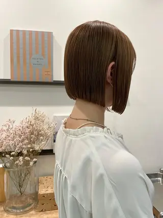 ショート パーマ モテ髪‎🫧赤み消し カラー表参道きょうこのヘアスタイル