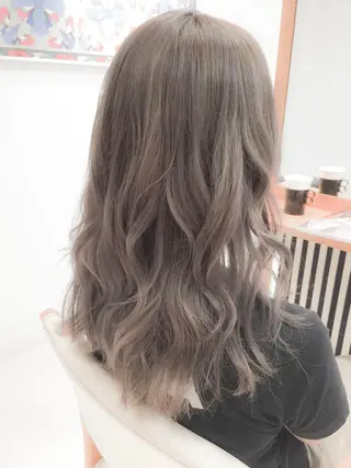 セミロング カラー ヘアアレンジ モテ髪透明感❤️ デイズヘアカラーのヘアスタイル