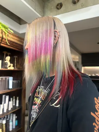 セミロング カラー デザイン/アレンジ ❤︎イシイレイのヘアスタイル