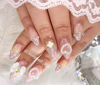 ネイル 23時まで❤︎韓国、 ワンホンネイルのネイルデザイン