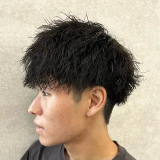 ショート カラー パーマ ヘアアレンジ メンズ 仕上がり満足度No. 1🔥BLUCK🔥のヘアスタイル