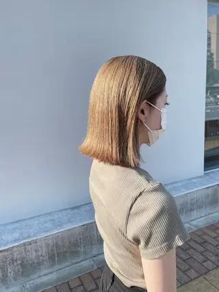 ミディアム カラー 黒岩 梨沙のヘアスタイル