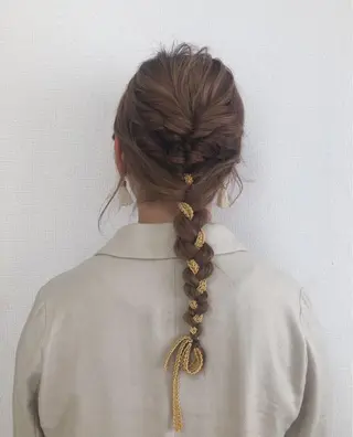 セミロング カラー ヘアアレンジ Of　HAIR所属・外山 なつ美のヘアスタイル