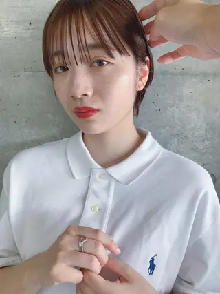 ショート カラー ボブパーマコテ巻き風 パーマNo1深江秀平のヘアスタイル