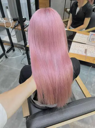 セミロング カラー ハイトーンカラ ー/小川のヘアスタイル