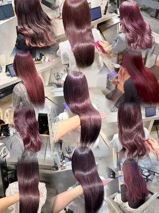 セミロング yui/ラベンダー/ ピンク/ワインレッドのヘアスタイル