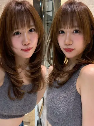 ロング Lond Cheri所属・HINA 仙台/ ワンカラー/縮毛矯正のヘアスタイル