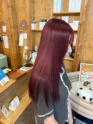 カラー まろみ暖色×ボブ ×chia🕯のヘアスタイル