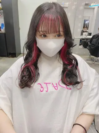 セミロング カラー 💗💗韓国レイヤー yu-ki💗💗のヘアスタイル