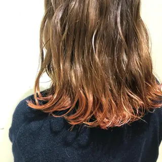 セミロング カラー パーマ ヘアアレンジ 【ツヤ髪美容師】 ツダケイスケのヘアスタイル