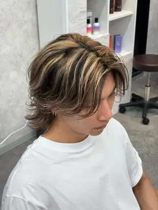 ミディアム カラー パーマ メンズ メンズパーマ特化 🔥韓国ヘア職人🔥のヘアスタイル