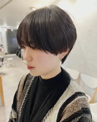 ショート カラー パーマ ヘアアレンジ ショートヘア原宿 fifth コシのヘアスタイル