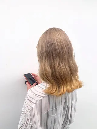 セミロング カラー ヘアアレンジ EMANON池袋3rd所属・ブリーチなしカラー｜ なおき｜池袋美容師のヘアスタイル