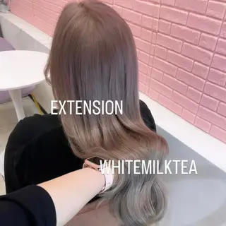 ロング カラー エクステ🩵ブリーチ 韓国ヘア🩵KAEのヘアスタイル