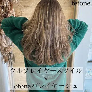 セミロング カラー テトネ タカシのヘアスタイル