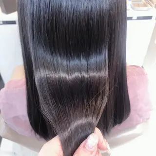 ロング 三箇島陽香/髪質改善 クロスパーマ縮毛矯正のヘアスタイル