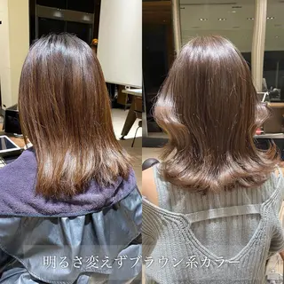 ミディアム カラー レイヤー/顔周り /透明感🩶高橋大のヘアスタイル