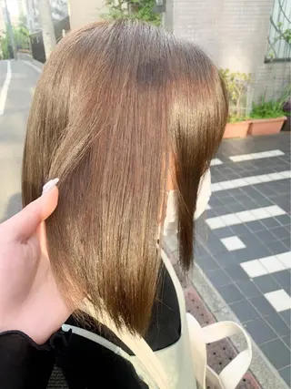 ミディアム カラー ヘアアレンジ 髪質改善/縮毛矯正 艶カラー/珠聡のヘアスタイル