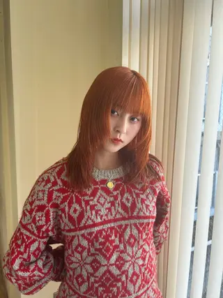 ミディアム カラー 堀田 柊のヘアスタイル